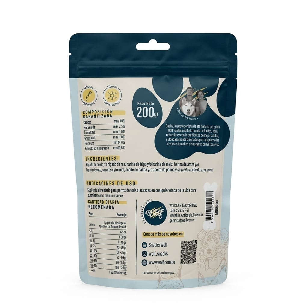 Galletas de Hígado Wolf Snack para Perros 200 g